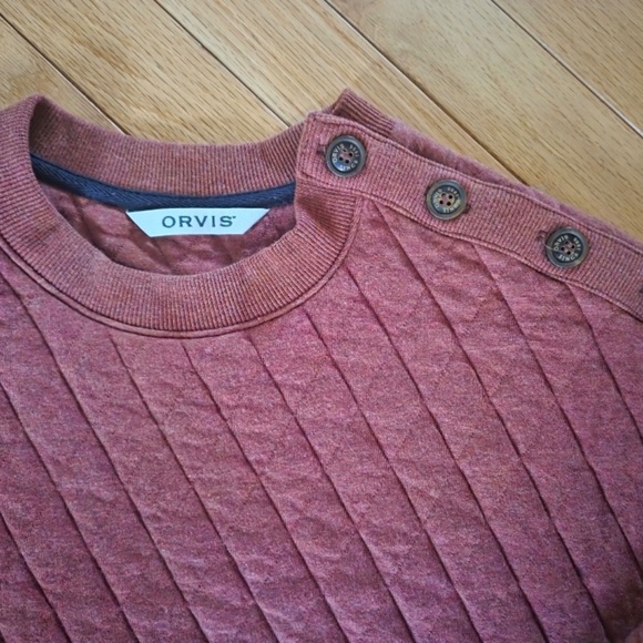 Womens Orvis NWOT Rust Color Quilted Sweatshirt in Size XS - Picture 2 of 4